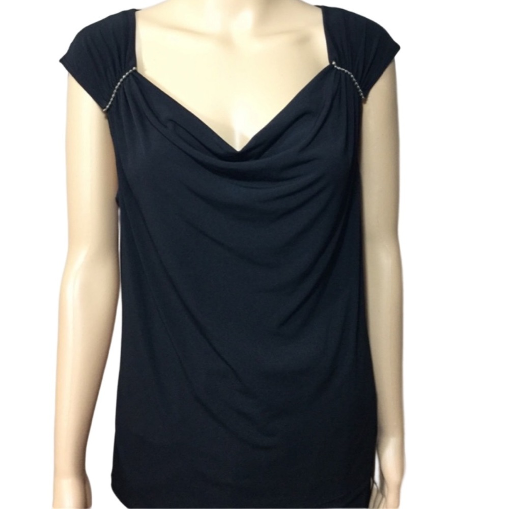 Crystal Accent Cowl Neck Top